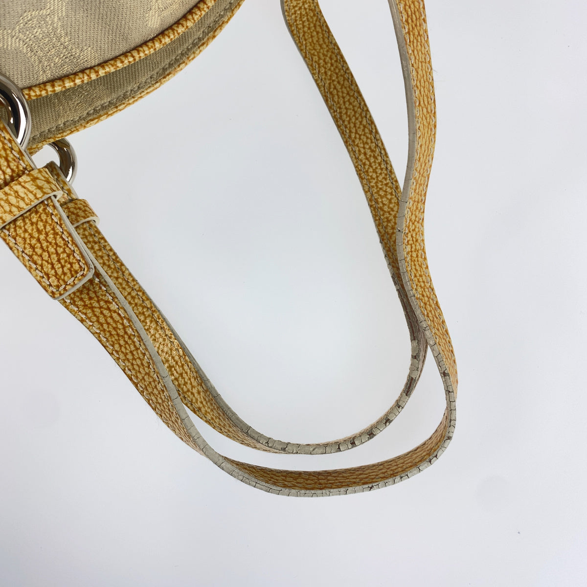 CELINE セリーヌ ヴィンテージ マカダム トリオンフ イエロー ベージュ キャンバス / レザー ハンドバッグ ショルダーバッグ ボストンバッグ レディース AB18