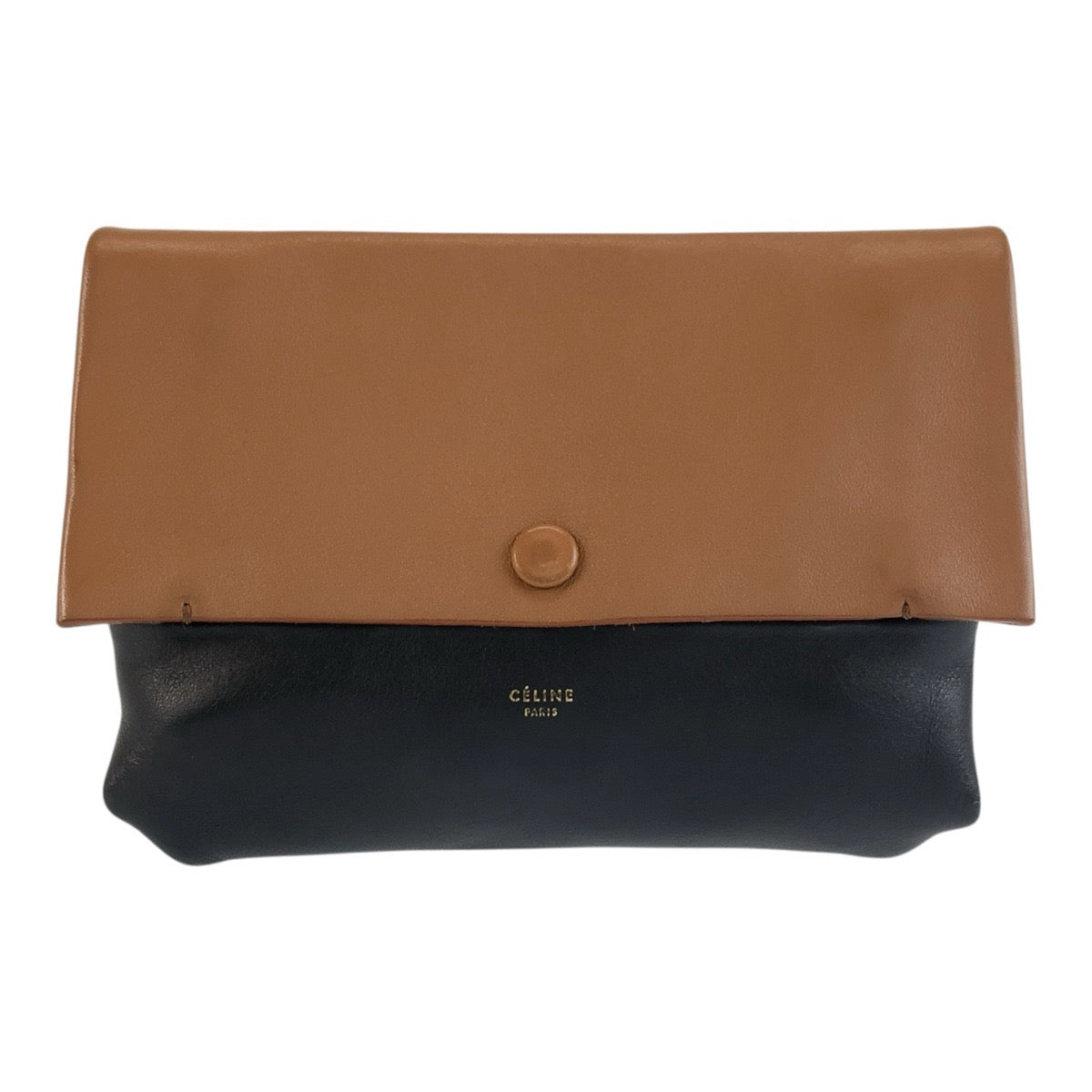 CELINE セリーヌ オールソフト ブラウン ブラック レザー ポーチ 小物入れ レディース ABP23
