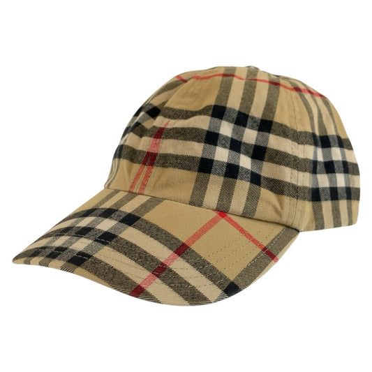 BURBERRY バーバリー チェック柄 サイズM/58cm ベージュ コットン キャップ 帽子 レディース AB25