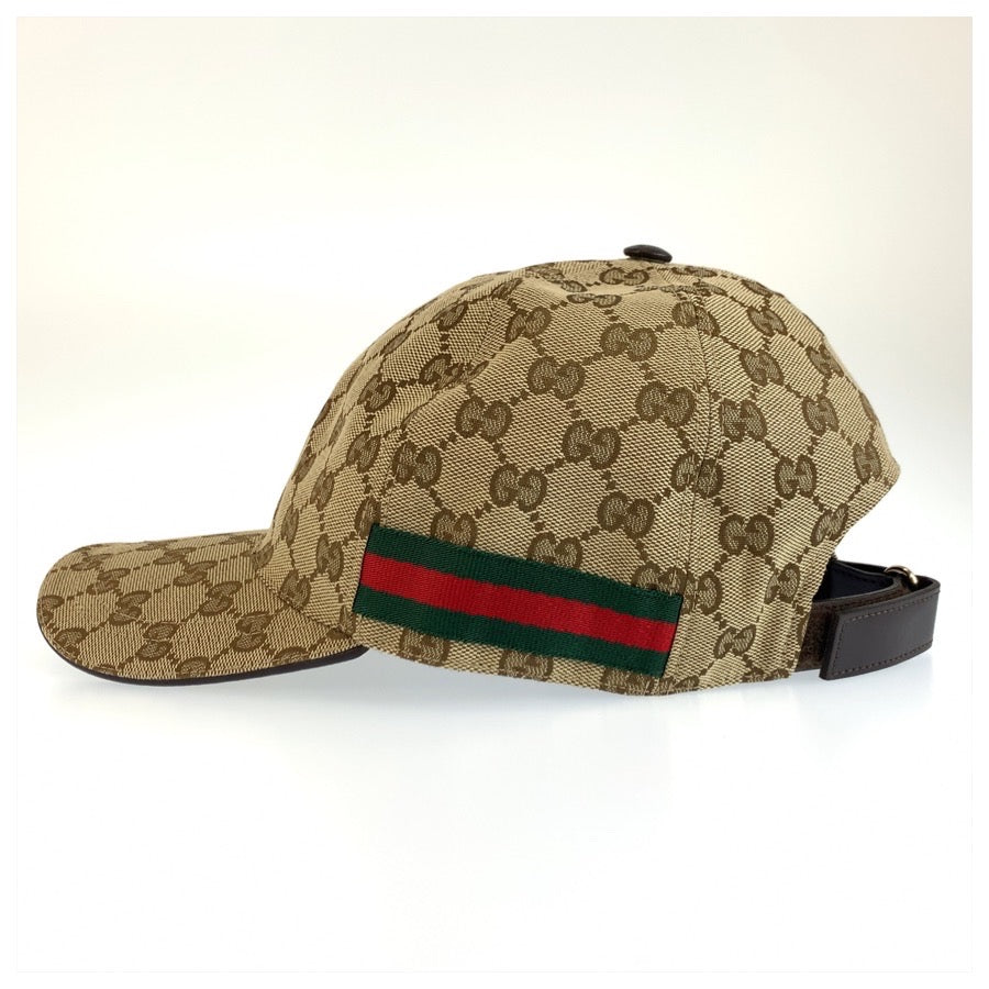 GUCCI グッチ シェリーライン サイズM/58cm ベージュ GGキャンバス キャップ ベースボールキャップ メンズ AB35