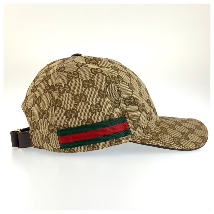GUCCI グッチ シェリーライン サイズM/58cm ベージュ GGキャンバス キャップ ベースボールキャップ メンズ AB35