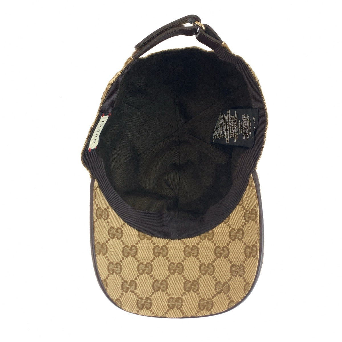 GUCCI グッチ シェリーライン サイズM/58cm ベージュ GGキャンバス キャップ ベースボールキャップ メンズ AB35
