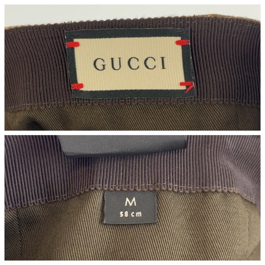 GUCCI グッチ シェリーライン サイズM/58cm ベージュ GGキャンバス キャップ ベースボールキャップ メンズ AB35