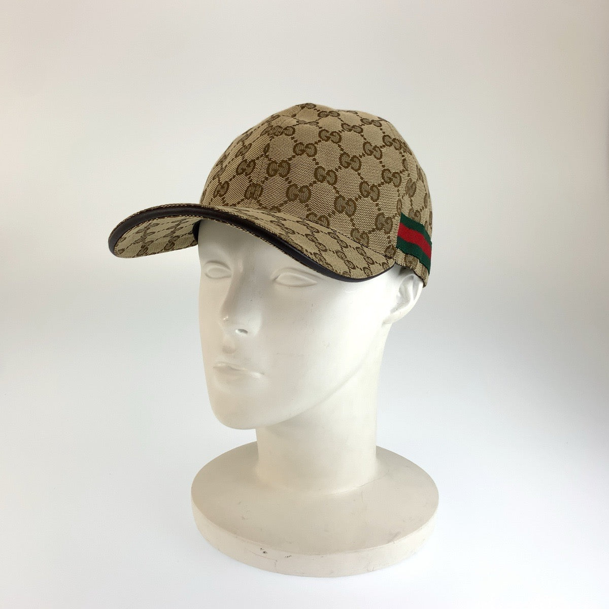 GUCCI グッチ シェリーライン サイズM/58cm ベージュ GGキャンバス キャップ ベースボールキャップ メンズ AB35