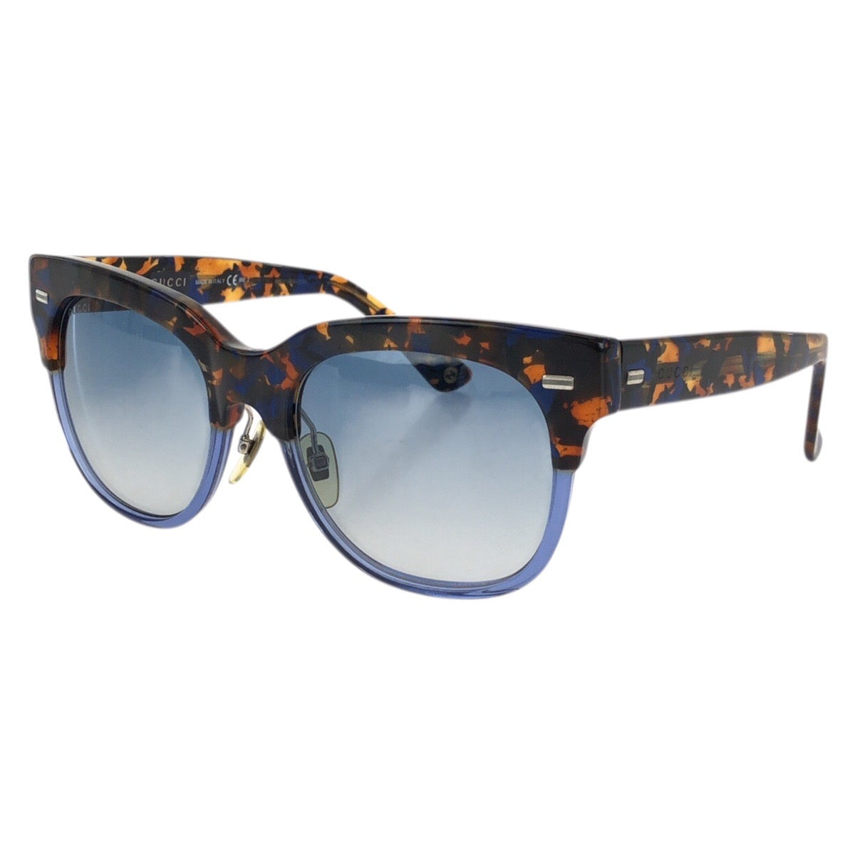 GUCCI グッチ ニューハバナ サイズ52□19 ブルー ブラウン プラスチック / メッキ GG 3744/S サングラス 男女兼用 ウェリントン レディース A24