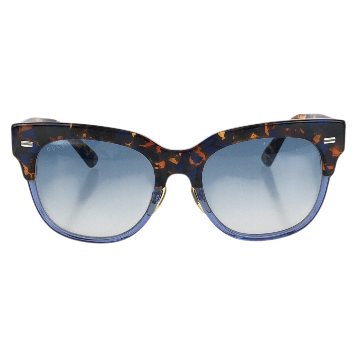 GUCCI グッチ ニューハバナ サイズ52□19 ブルー ブラウン プラスチック / メッキ GG 3744/S サングラス 男女兼用 ウェリントン レディース A24