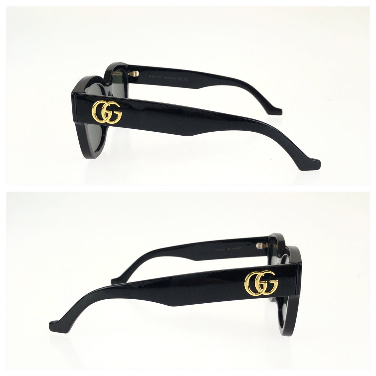 GUCCI グッチ ダブルGロゴ サイズ54□18-150 ブラック 黒 ゴールド金具 プラスチック / メタル GG1550SK サングラス 男女兼用 ウェリントン レディース A24