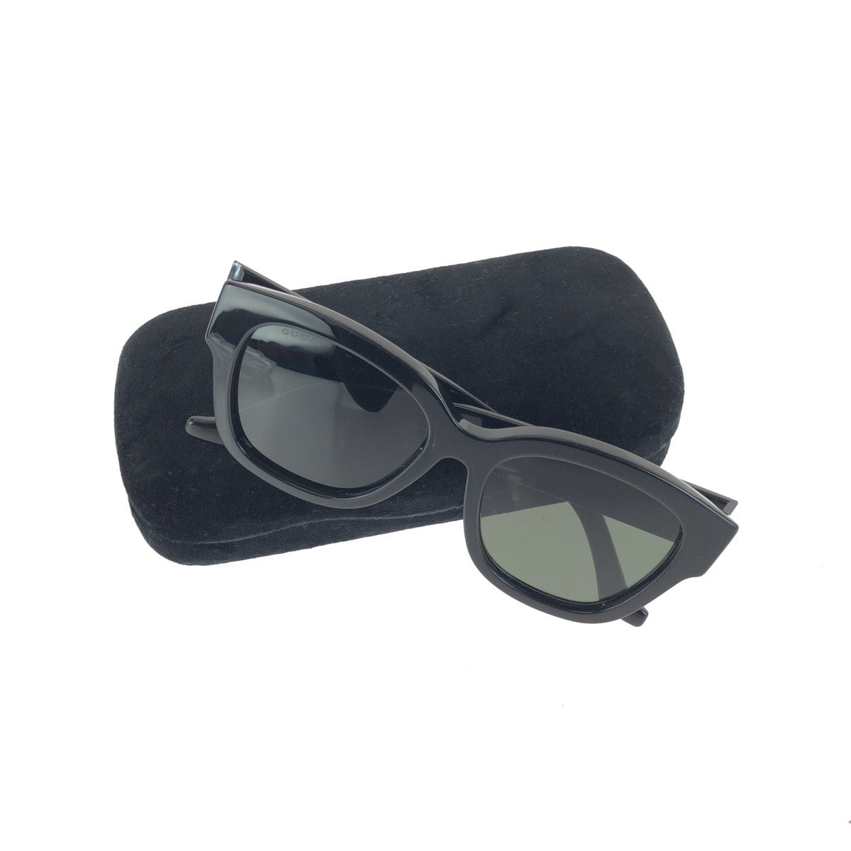 GUCCI グッチ ダブルGロゴ サイズ54□18-150 ブラック 黒 ゴールド金具 プラスチック / メタル GG1550SK サングラス 男女兼用 ウェリントン レディース A24
