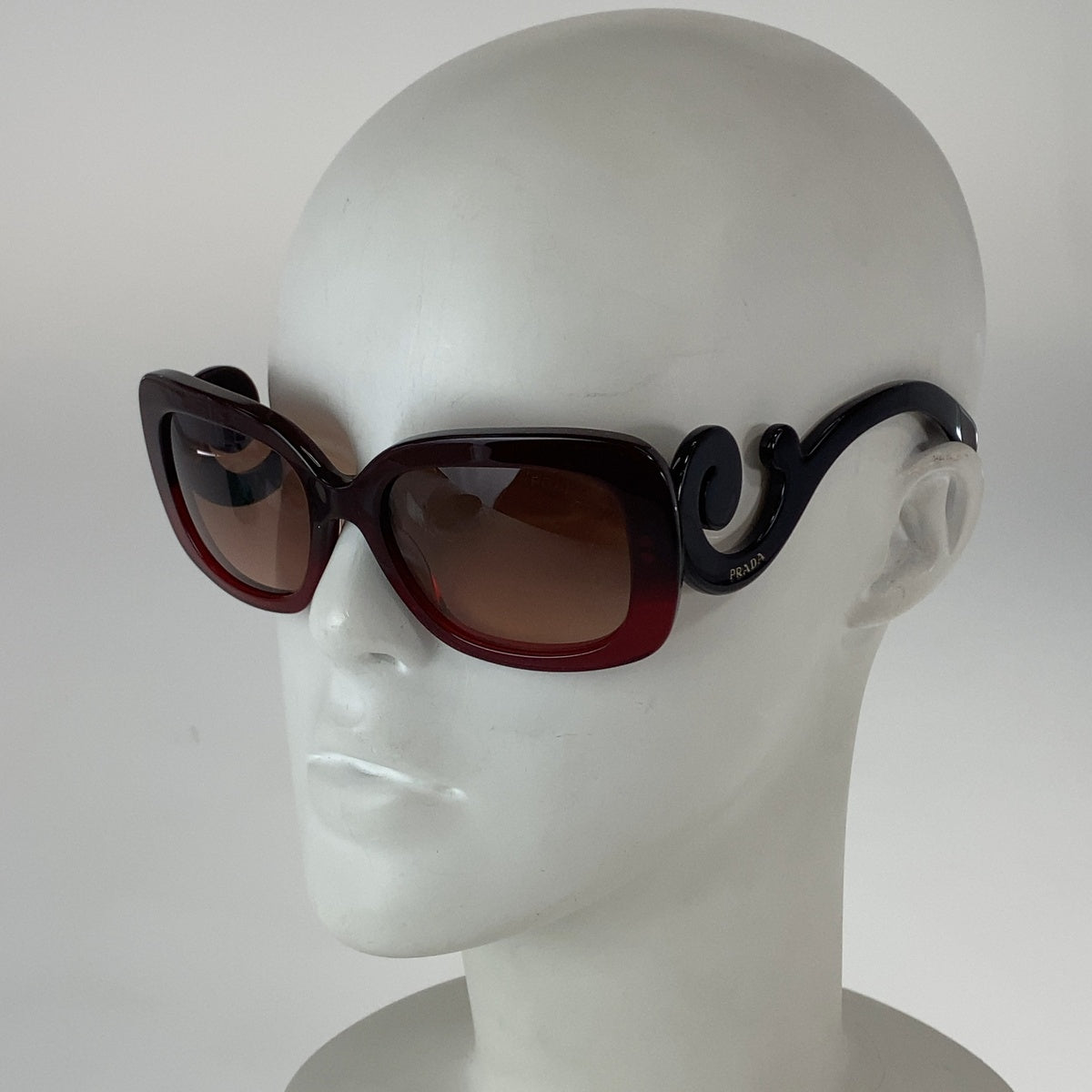 PRADA プラダ グラデーション レッド プラスチック サングラス バタフライ レディース ABP22