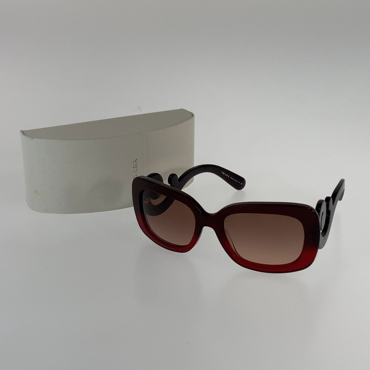 PRADA プラダ グラデーション レッド プラスチック サングラス バタフライ レディース ABP22