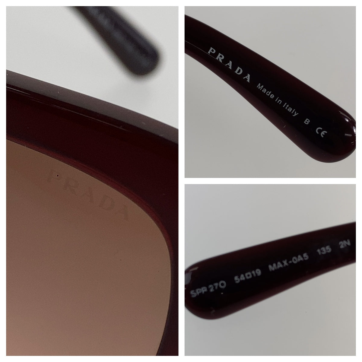 PRADA プラダ グラデーション レッド プラスチック サングラス バタフライ レディース ABP22