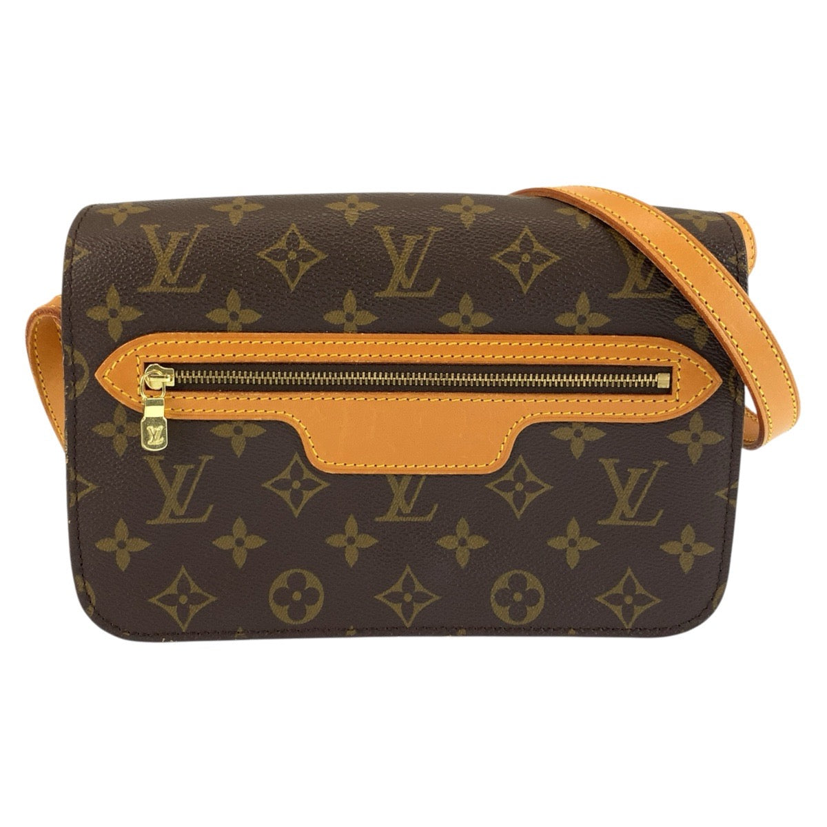 LOUIS VUITTON ルイヴィトン モノグラム サンジェルマン ブラウン ゴールド金具 PVC / レザー M51210 ショルダーバッグ ポシェット レディース B50