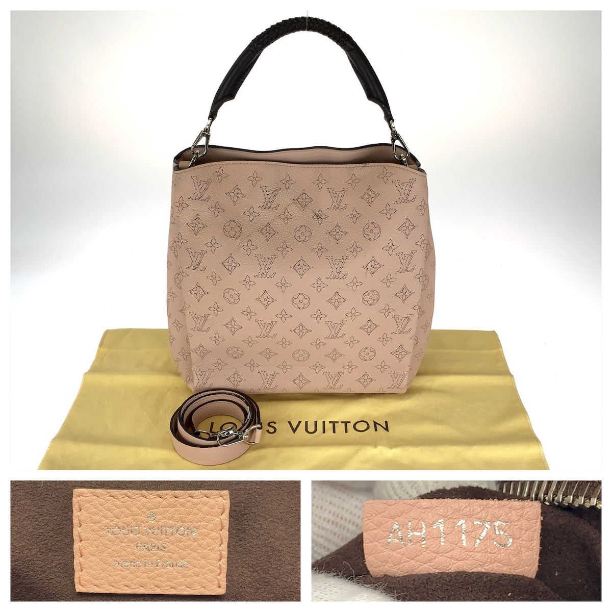 LOUIS VUITTON ルイヴィトン マヒナ バビロンPM 2way ピンク ゴールド金具 レザー M50033 ハンドバッグ ショルダーバッグ レディース AB165