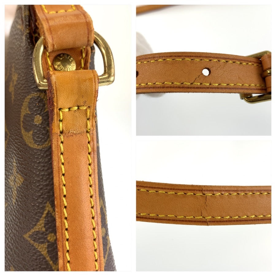 LOUIS VUITTON ルイヴィトン モノグラム ドルーオ ブラウン ゴールド金具 PVC / レザー M51290 ショルダーバッグ ポシェット レディース AB88