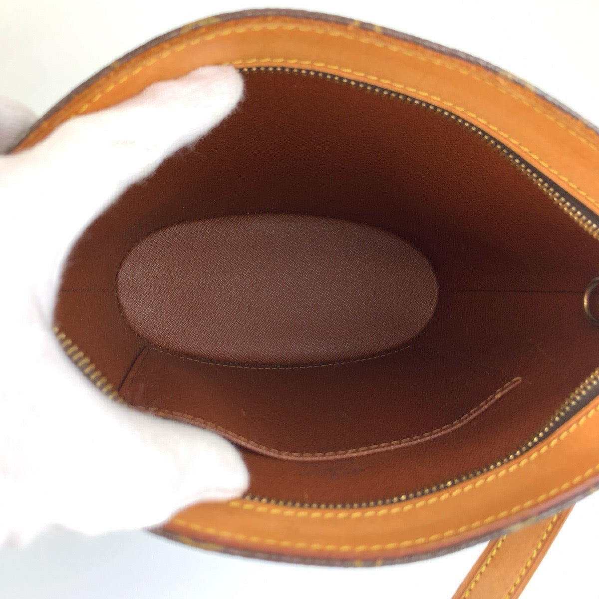 LOUIS VUITTON ルイヴィトン モノグラム ドルーオ ブラウン ゴールド金具 PVC / レザー M51290 ショルダーバッグ ポシェット レディース AB88