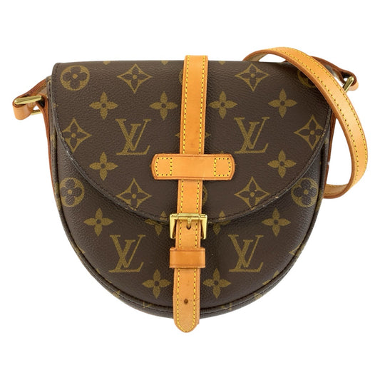 LOUIS VUITTON ルイヴィトン モノグラム シャンティPM ブラウン ゴールド金具 PVC / レザー M51234 ショルダーバッグ ポシェット レディース B50
