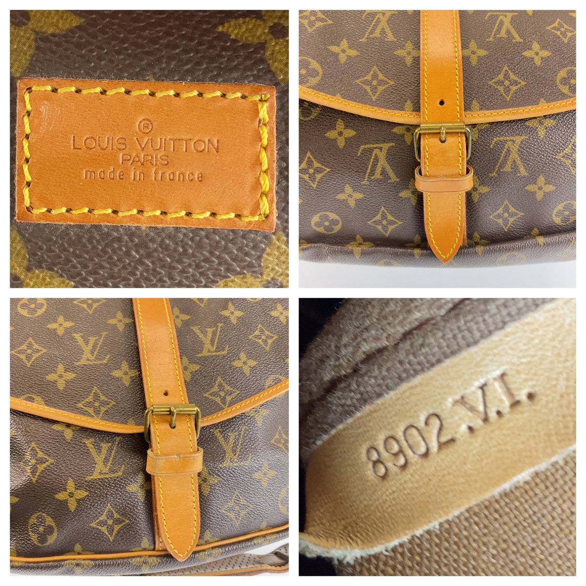 LOUIS VUITTON ルイヴィトン モノグラム ソミュール35 ブラウン PVC / レザー M42254 ショルダーバッグ メッセンジャーバッグ メンズ AB60