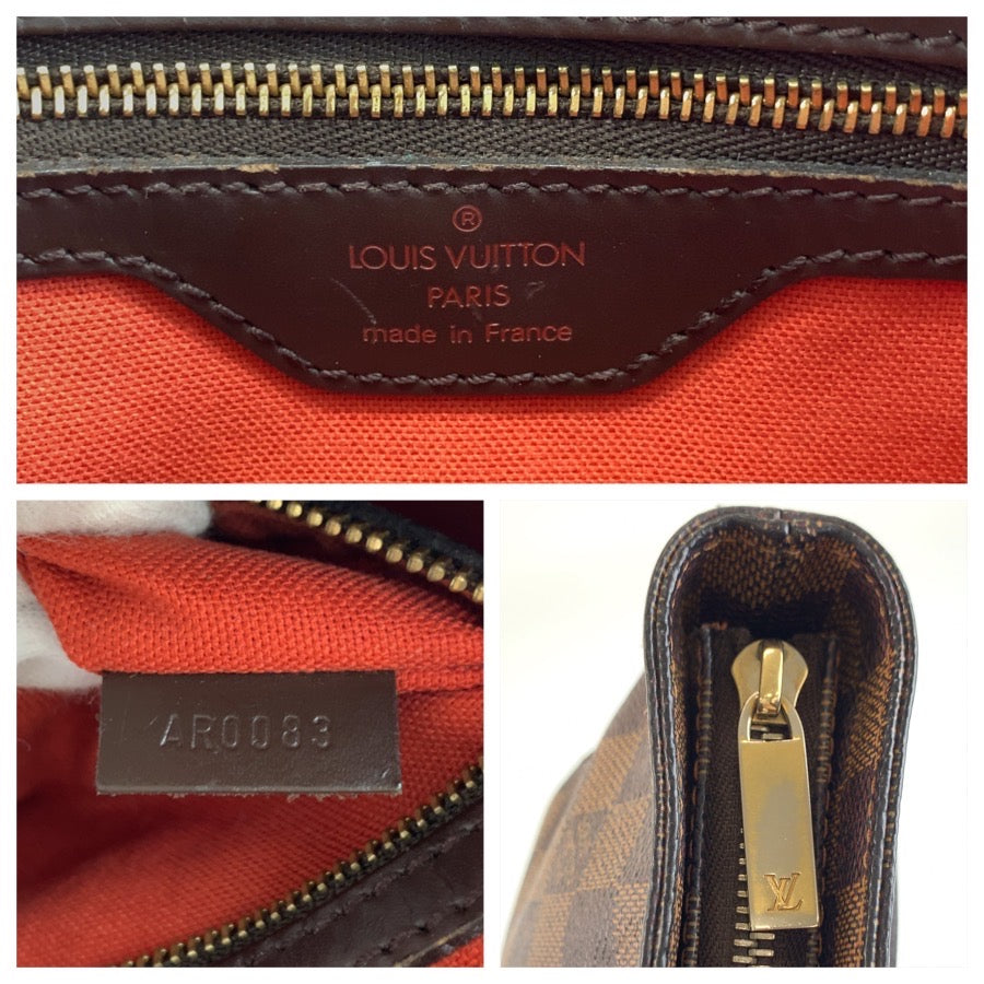 LOUIS VUITTON ルイヴィトン ダミエ トロター ブラウン ゴールド金具 PVC N48049 ショルダーバッグ ポシェット レディース B73