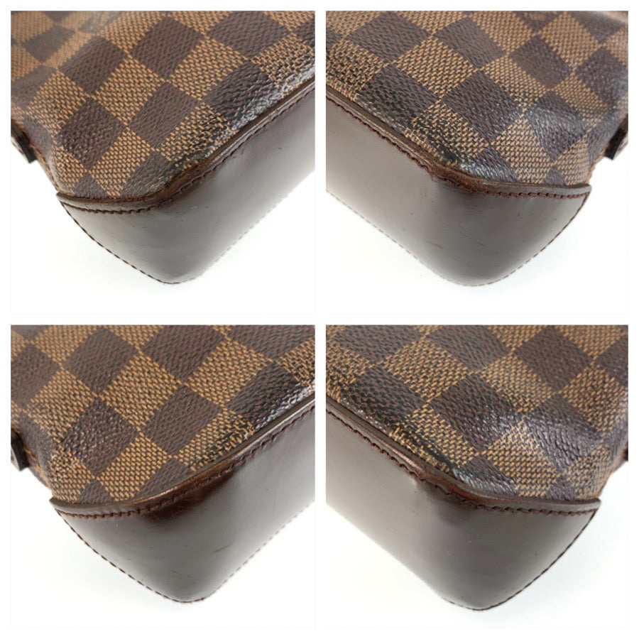 LOUIS VUITTON ルイヴィトン ダミエ トロター ブラウン ゴールド金具 PVC N48049 ショルダーバッグ ポシェット レディース B73