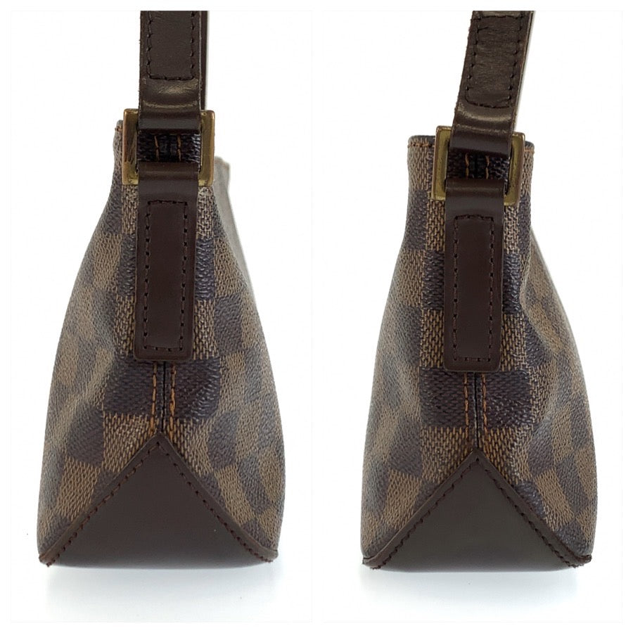 LOUIS VUITTON ルイヴィトン ダミエ トロター ブラウン ゴールド金具 PVC N48049 ショルダーバッグ ポシェット レディース B73