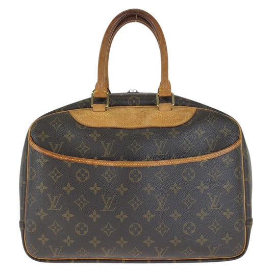 LOUIS VUITTON ルイヴィトン モノグラム ドーヴィル ブラウン ゴールド金具 PVC / レザー M47270 ハンドバッグ レディース B50