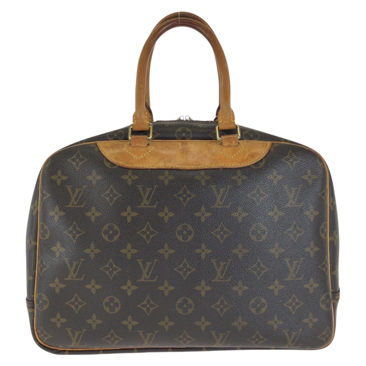 LOUIS VUITTON ルイヴィトン モノグラム ドーヴィル ブラウン ゴールド金具 PVC / レザー M47270 ハンドバッグ レディース B50