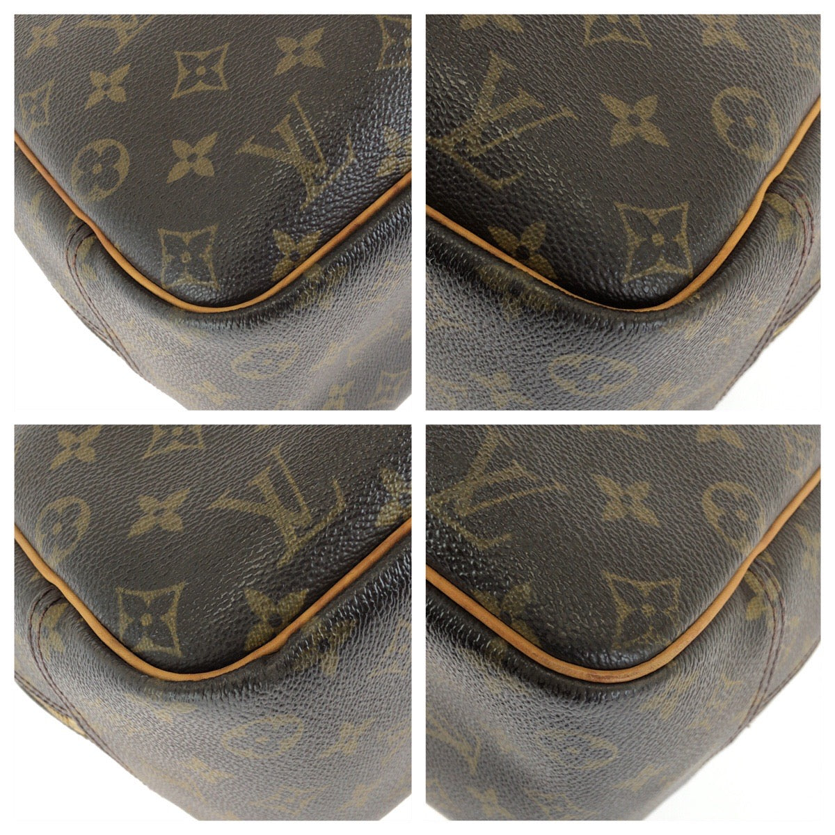 LOUIS VUITTON ルイヴィトン モノグラム ドーヴィル ブラウン ゴールド金具 PVC / レザー M47270 ハンドバッグ レディース B50