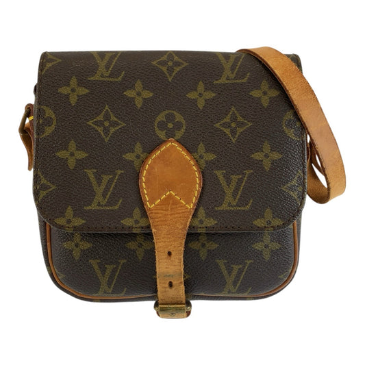 LOUIS VUITTON ルイヴィトン モノグラム カルトシエールPM ブラウン ゴールド金具 PVC / レザー M51254 ショルダーバッグ ポシェット レディース B45