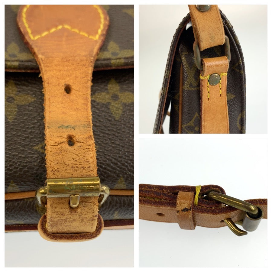 LOUIS VUITTON ルイヴィトン モノグラム カルトシエールPM ブラウン ゴールド金具 PVC / レザー M51254 ショルダーバッグ ポシェット レディース B45
