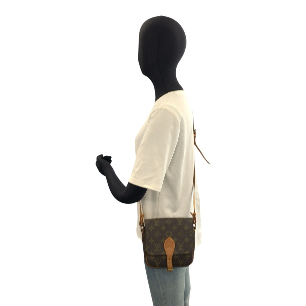 LOUIS VUITTON ルイヴィトン モノグラム カルトシエールPM ブラウン ゴールド金具 PVC / レザー M51254 ショルダーバッグ ポシェット レディース B45