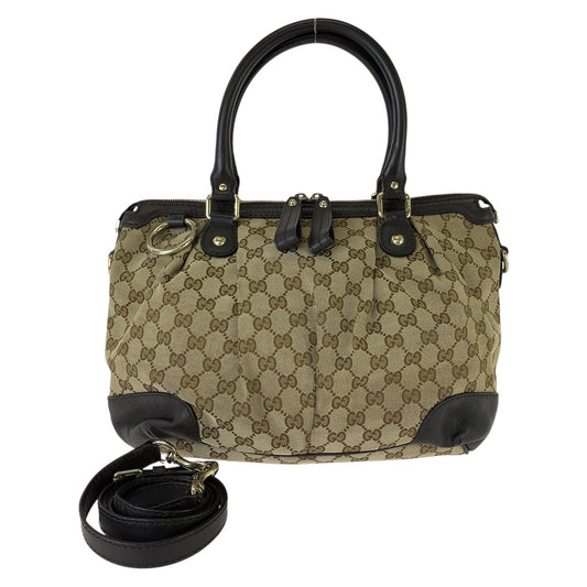 GUCCI グッチ スーキー 2way ベージュ ブラウン ゴールド金具 GGキャンバス / レザー 247902 トートバッグ ショルダーバッグ レディース AB50