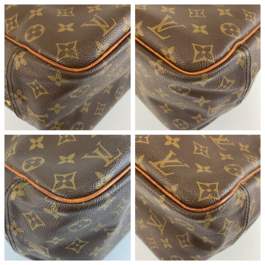 LOUIS VUITTON ルイヴィトン モノグラム ドーヴィル ブラウン ゴールド金具 PVC / レザー M47270 ハンドバッグ ボストンバッグ レディース B37