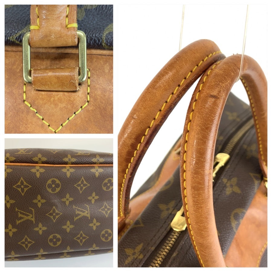 LOUIS VUITTON ルイヴィトン モノグラム ドーヴィル ブラウン ゴールド金具 PVC / レザー M47270 ハンドバッグ ボストンバッグ レディース B37