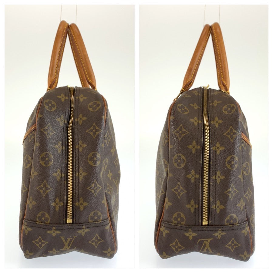 LOUIS VUITTON ルイヴィトン モノグラム ドーヴィル ブラウン ゴールド金具 PVC / レザー M47270 ハンドバッグ ボストンバッグ レディース B37