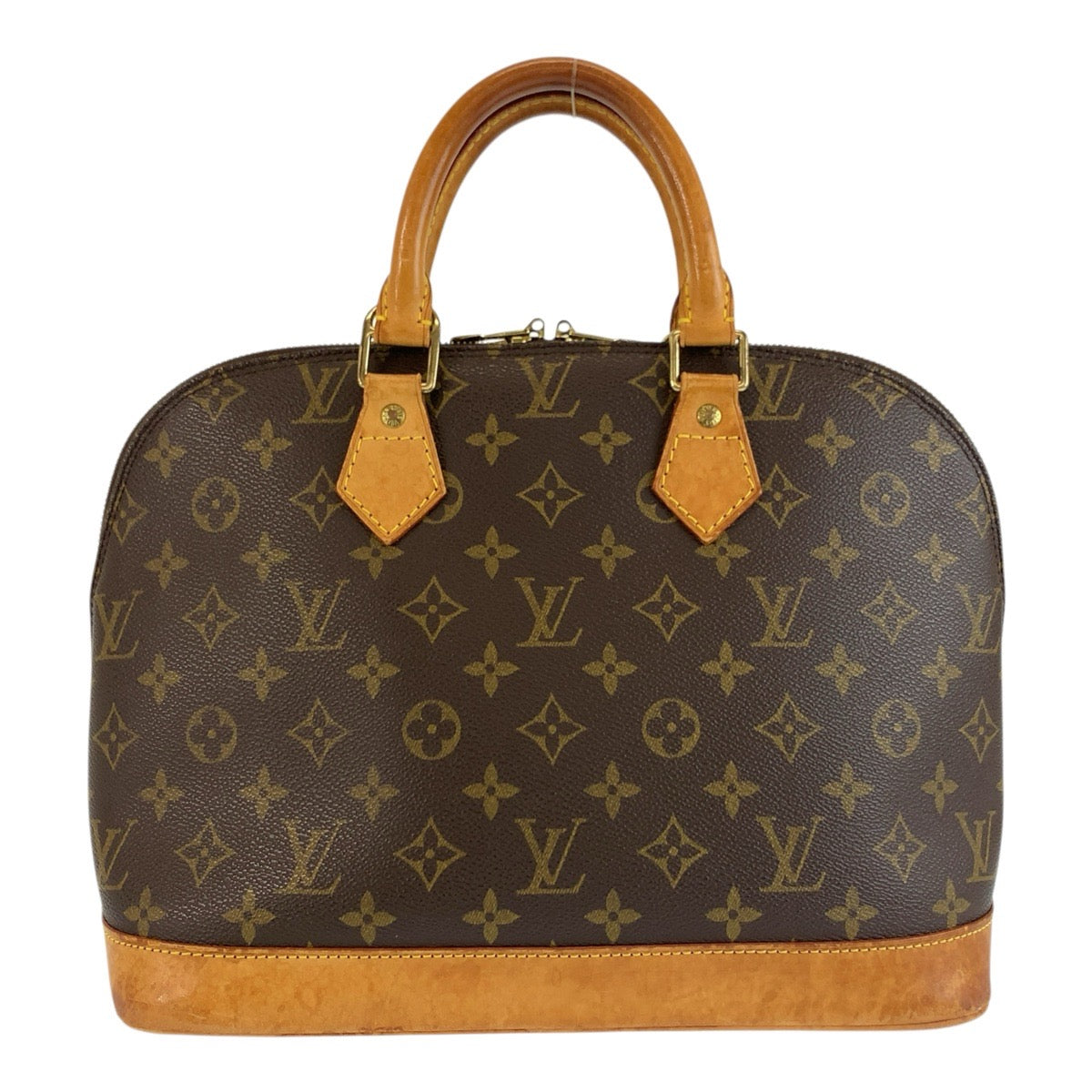 LOUIS VUITTON ルイヴィトン モノグラム アルマ ブラウン ゴールド金具 PVC / レザー M51130 ハンドバッグ レディース B50
