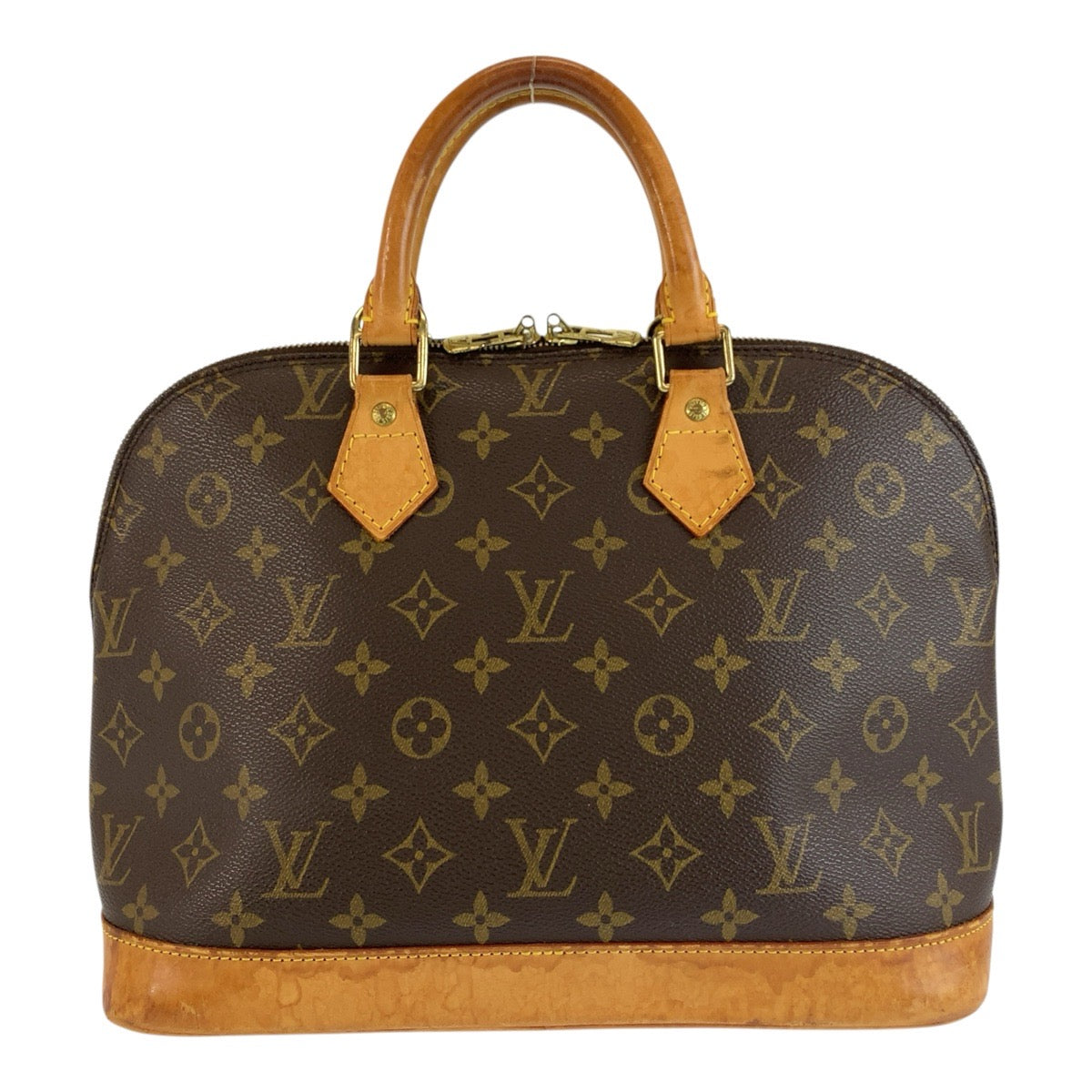 LOUIS VUITTON ルイヴィトン モノグラム アルマ ブラウン ゴールド金具 PVC / レザー M51130 ハンドバッグ レディース B50