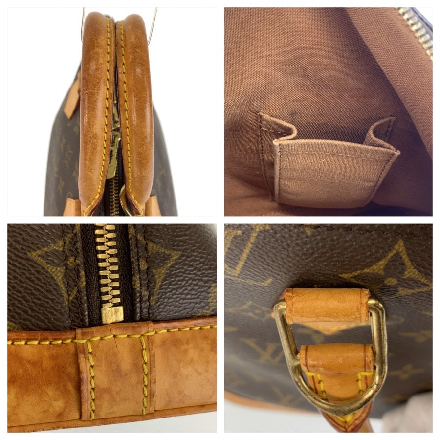 LOUIS VUITTON ルイヴィトン モノグラム アルマ ブラウン ゴールド金具 PVC / レザー M51130 ハンドバッグ レディース B50