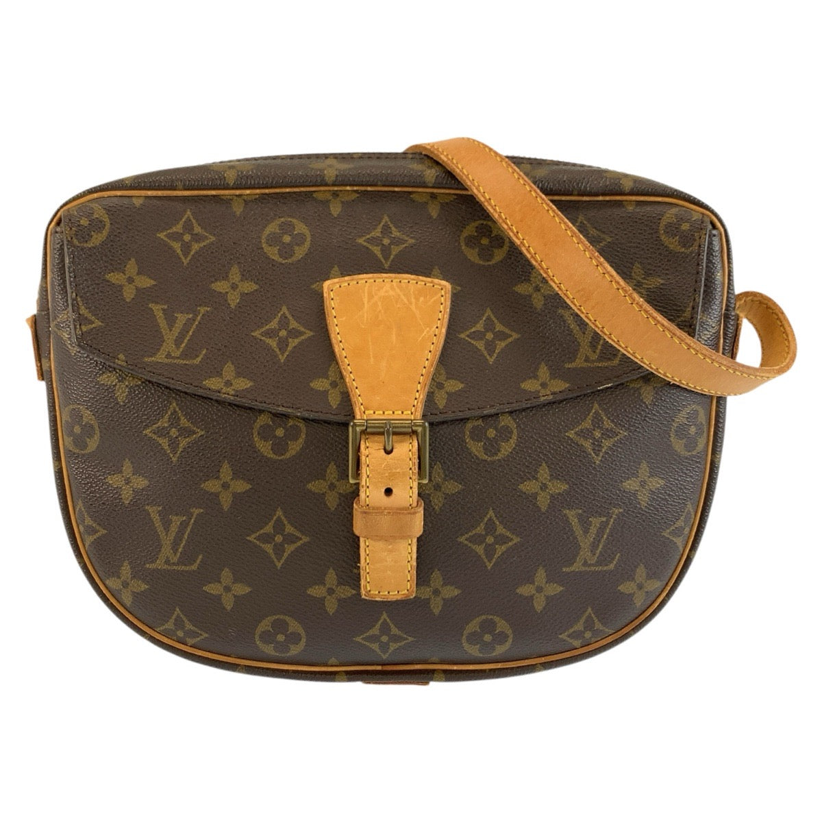 LOUIS VUITTON ルイヴィトン モノグラム ジュヌフィーユ ブラウン ゴールド金具 PVC / レザー M51226 ショルダーバッグ メッセンジャーバッグ レディース B50