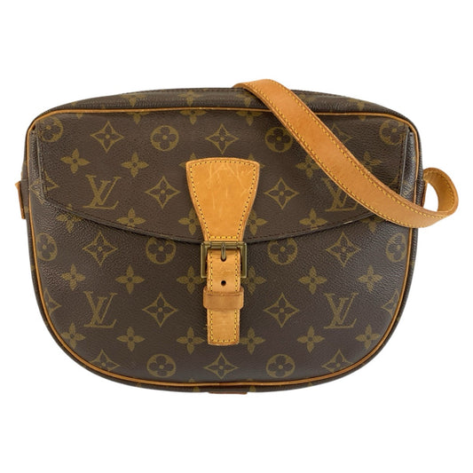 LOUIS VUITTON ルイヴィトン モノグラム ジュヌフィーユ ブラウン ゴールド金具 PVC / レザー M51226 ショルダーバッグ メッセンジャーバッグ レディース B50