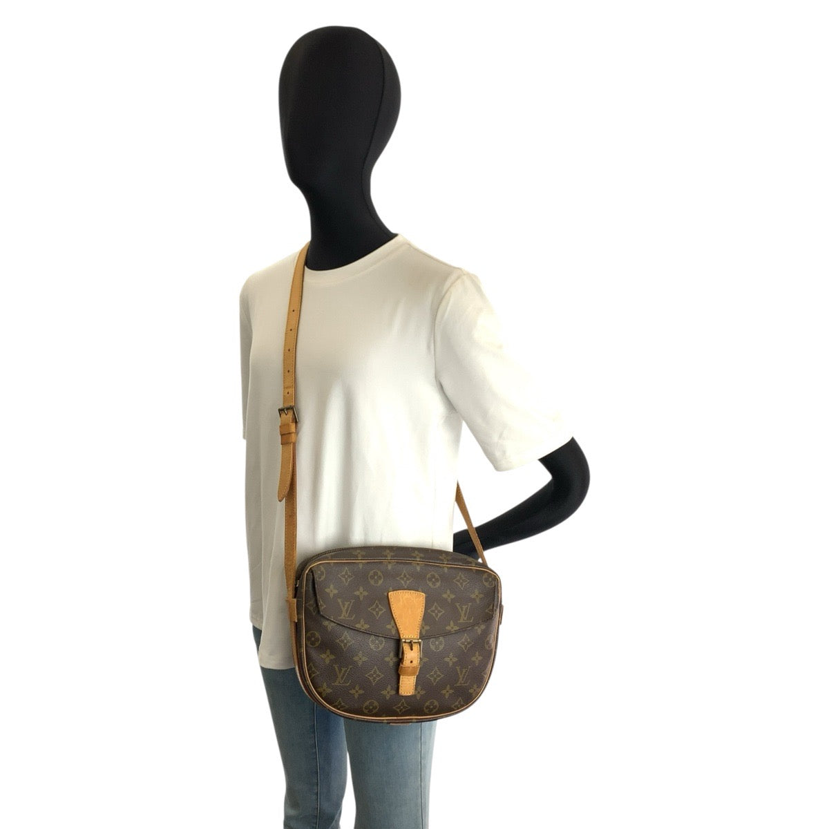 LOUIS VUITTON ルイヴィトン モノグラム ジュヌフィーユ ブラウン ゴールド金具 PVC / レザー M51226 ショルダーバッグ メッセンジャーバッグ レディース B50