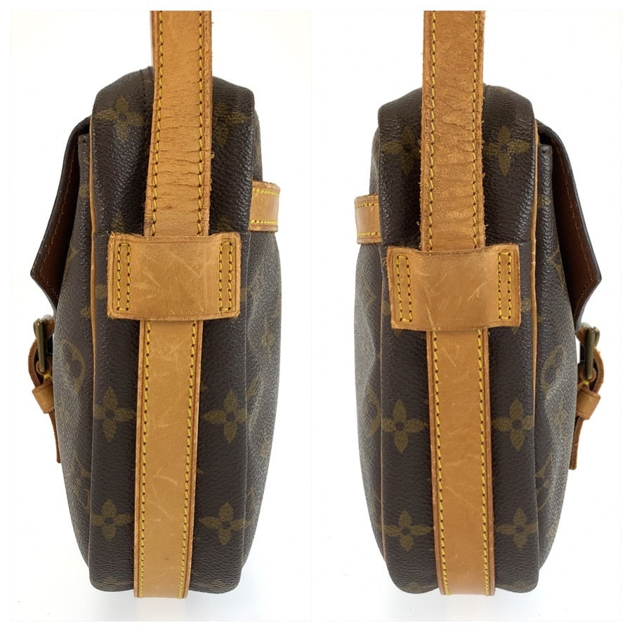 LOUIS VUITTON ルイヴィトン モノグラム ジュヌフィーユ ブラウン ゴールド金具 PVC / レザー M51226 ショルダーバッグ メッセンジャーバッグ レディース B50