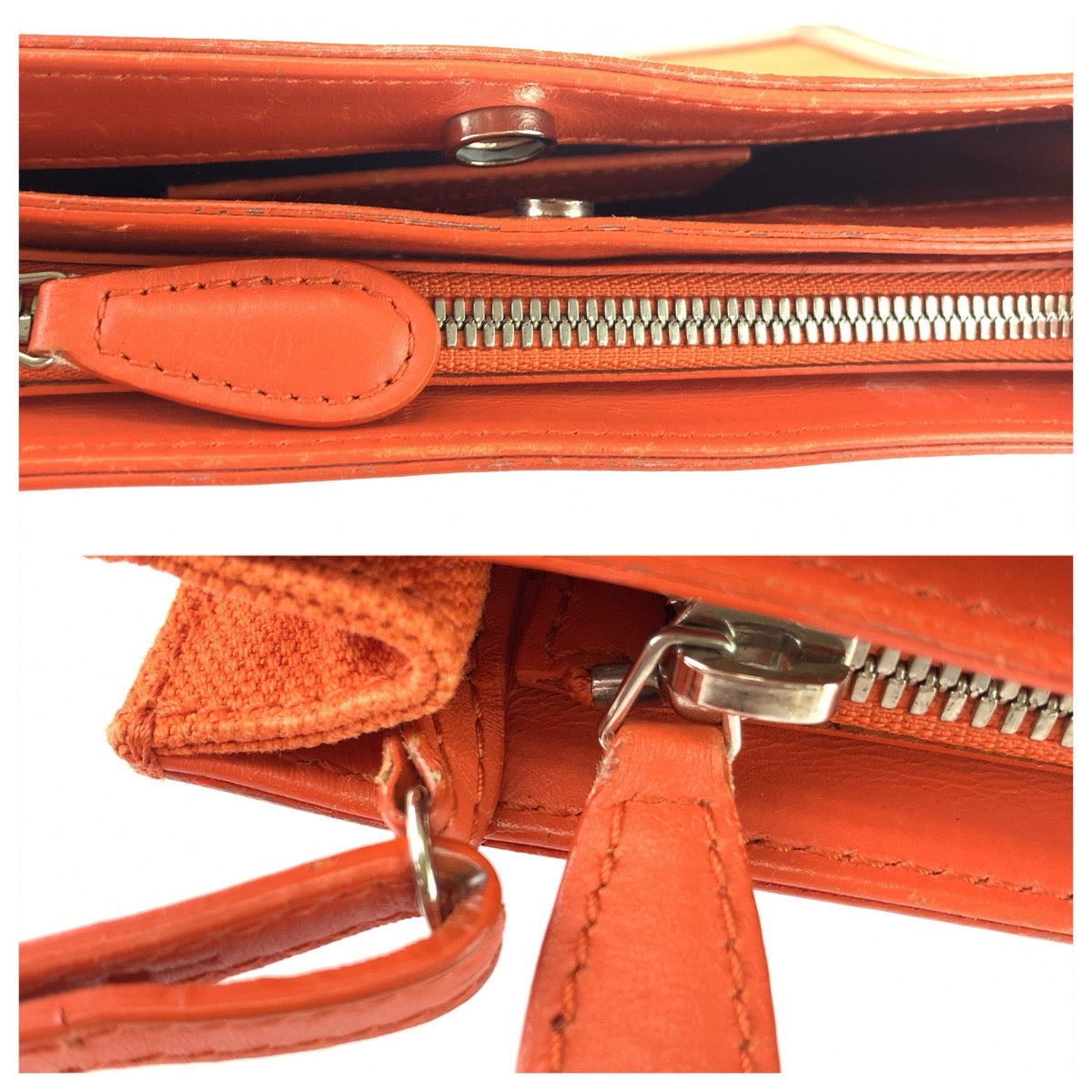 BALENCIAGA バレンシアガ オレンジ シルバー金具 レザー / キャンバス 390641 ショルダーバッグ ポシェット レディース AB32