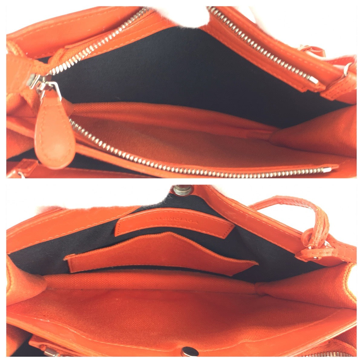 BALENCIAGA バレンシアガ オレンジ シルバー金具 レザー / キャンバス 390641 ショルダーバッグ ポシェット レディース AB32