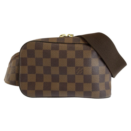 LOUIS VUITTON ルイヴィトン ダミエ ジェロニモス ブラウン ゴールド金具 PVC N51994 ボディバッグ ウエストポーチ 男女兼用 メンズ AB60