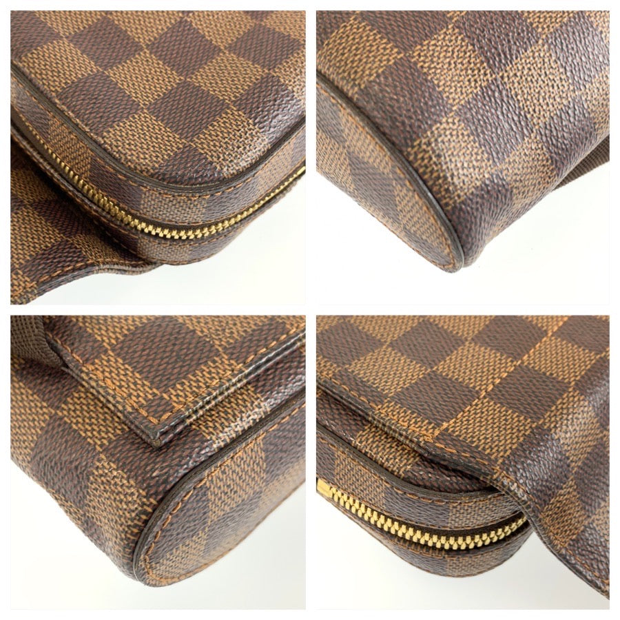 LOUIS VUITTON ルイヴィトン ダミエ ジェロニモス ブラウン ゴールド金具 PVC N51994 ボディバッグ ウエストポーチ 男女兼用 メンズ AB60