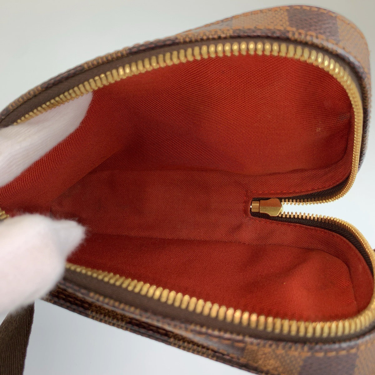 LOUIS VUITTON ルイヴィトン ダミエ ジェロニモス ブラウン ゴールド金具 PVC N51994 ボディバッグ ウエストポーチ 男女兼用 メンズ AB60