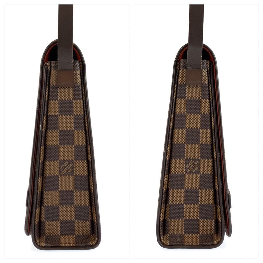 LOUIS VUITTON ルイヴィトン ダミエ トライベッカ カレ ブラウン PVC N51161 ショルダーバッグ レディース B46