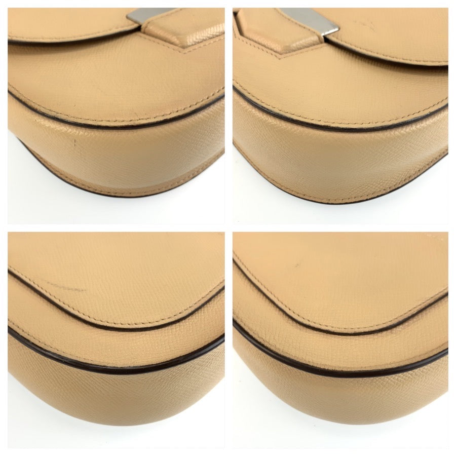 CELINE セリーヌ スモール トロッター ベージュ シルバー金具 レザー ショルダーバッグ ポシェット レディース AB58