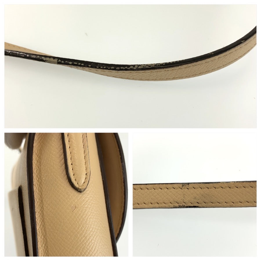 CELINE セリーヌ スモール トロッター ベージュ シルバー金具 レザー ショルダーバッグ ポシェット レディース AB58