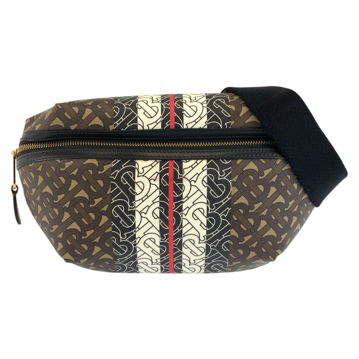 BURBERRY バーバリー TBモノグラム ブラウン PVC ボディバッグ ウエストポーチ バムバッグ メンズ ABP46